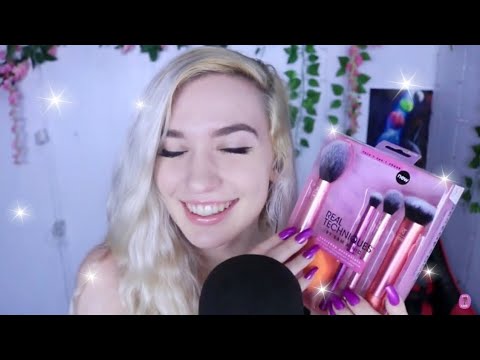 ASMR brushes/brushing & whisper rambling c: