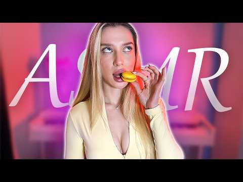 [4K USA ASMR] French Dessert Mukbang 🥐 Macarons au Citron & Berries | Sweet Mouth Sounds
