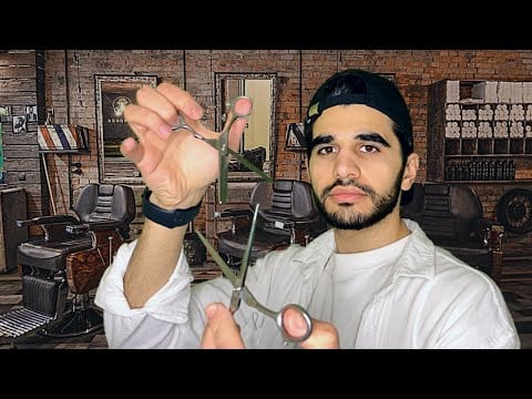 Try NOT to FALL ASLEEP in he Barber's Chair! ASMR Roleplay No Talking - ASMR Barber with Scissors