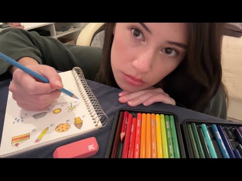 silently drawing for 1 hour (asmr)