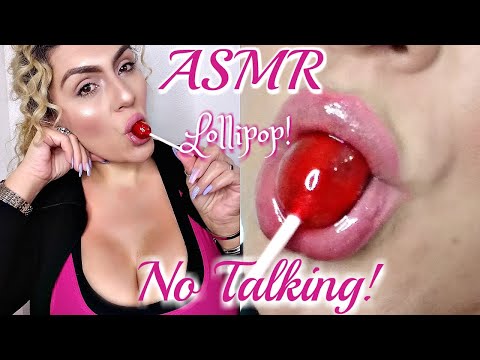 ASMR (Up Close No Talking) Lollipop Licking (Quarantine) Chewing Gum