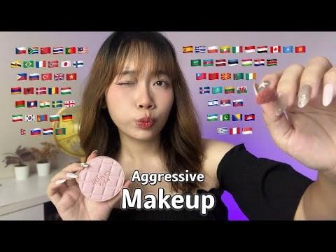 ASMR Aggressive Makeup Roleplay in 70+ Different Languages (4 hours for sleep)