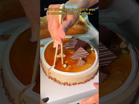 When you thought it was a normal Nutella chocolate cake but… #food #eating #mukbang #cake #dessert