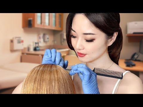 [ASMR] Doctor Scalp Exam and Aloe Treatment