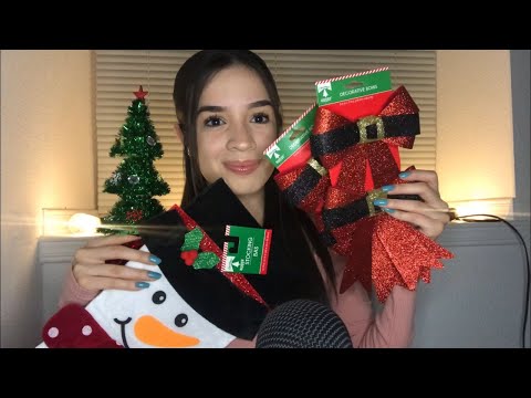 ASMR Mini Christmas Decor Dollar Tree Haul (tapping, scratching, unwrinkling sounds)