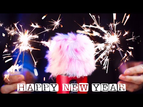 🎆 ASMR - NEW YEAR TINGLES 🎆 in-ear-scratching, fizzy drink, bottle tapping, sparklers