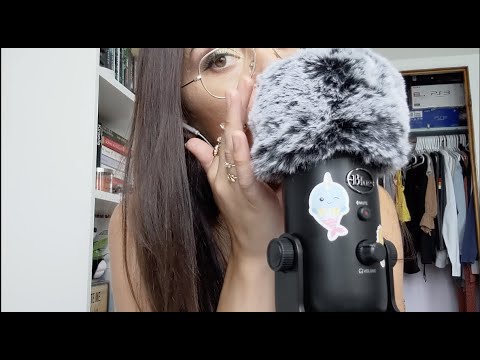 ASMR | old school triggers 🥱 mic scratching, stipple, inaudible whispering, mouth sounds UP CLOSE