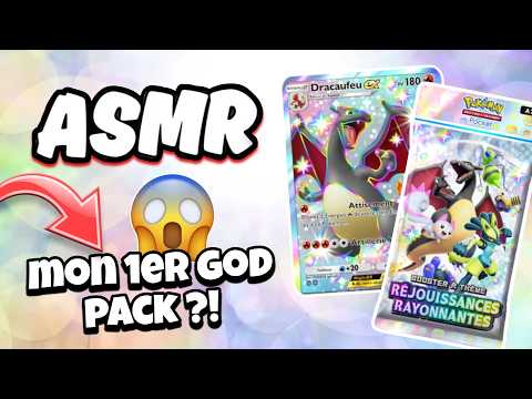 ASMR Français • MON 1ER GOD PACK ? OUVERTURE BOOSTER POKEMON TCG POCKET REJOUISSANCES RAYONNANTES 😴💤