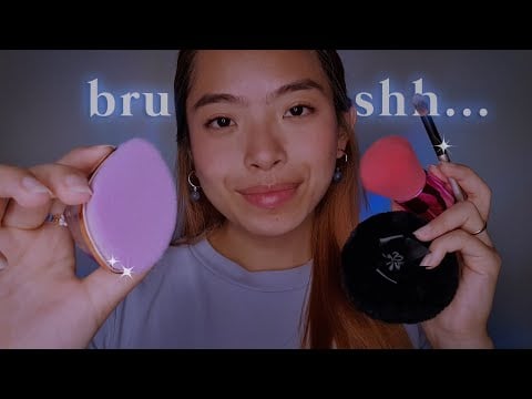 ASMR No Two Brushes Feel the Same 🩵 Slow & Soft Face Brushing for Deep Sleep