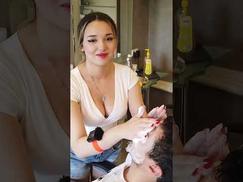 💈THANK YOU LADY BARBER AMBER 🔥 #asmr #short #massage