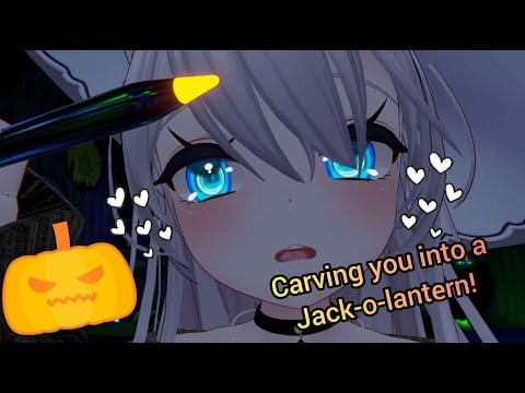 witch girl carves her pumpkin for halloween (you're the pumpkin!) | ASMR