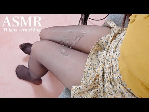 【ASMR/実写】黒ストの心地よい摩擦音とゼリーのとろける音で眠気を誘う太ももスクラッチ😴💗【睡眠導入/Thighs/No Talking/Tapping/Scratching/Relaxation】