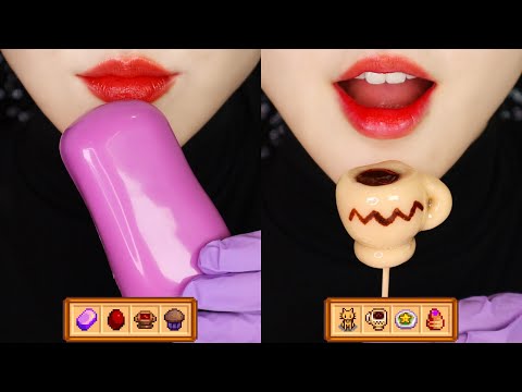 STARDEW VALLEY FOOD ASMR, DUBAI CHOCOLATE, SUGAR FONDANT TANGHULU EATING SOUND ASMR 🏡