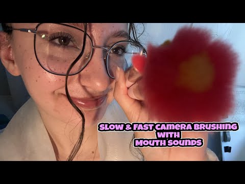 Slow & Fast camera/face brushing with mouth sounds ♥️