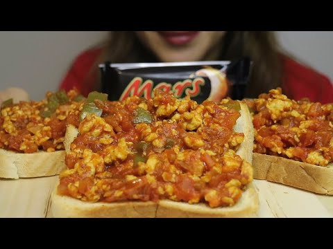 ASMR SHAKSHUKA ON A TOAST / MARS ICECREAM / no talking / CREMA ASMR #asmr #mukbang #shakshuka #mars