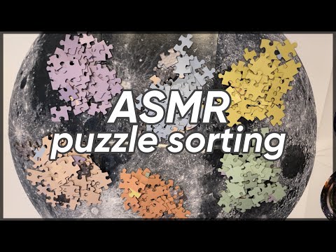 ASMR Sorting Puzzle Pieces ~ tapping, scratching, up close whispers