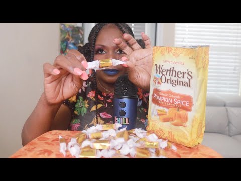 Werther's Pumpkin Spice Soft Caramels ASMR Eating Sounds