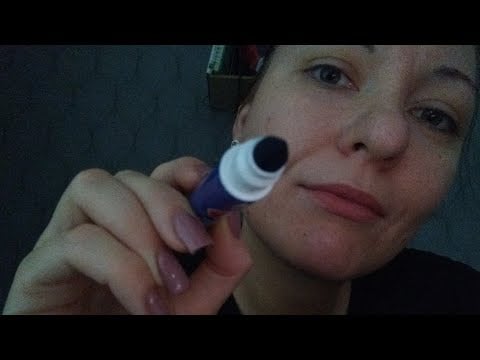 ASMR- Whisper ramble and drawing on your face with color markers (personal attention)