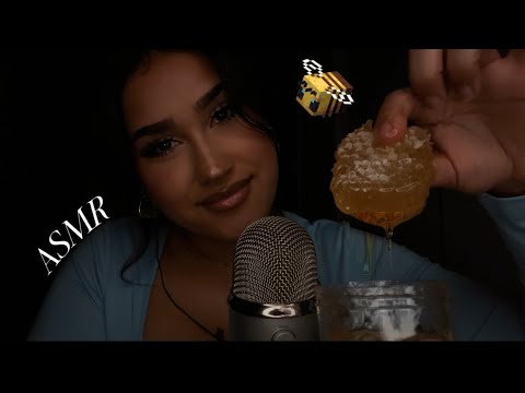 ASMR Eating Honeycomb (Mouth Sounds, Honey/Spit-Painting, Personal Attention)