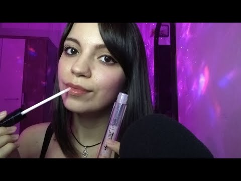 ASMR - 100 camadas de brilho gloss 💋 (sons de boca, beijinhos, contagem)