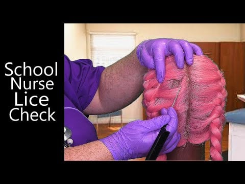 ASMR School Nurse Lice Check | Rat Tail Comb, Scalp Check, Lice Comb, Whisper, Hair Parting, Gloves