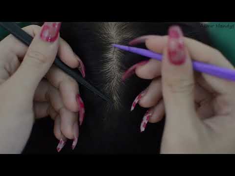 ASMR Scalp Check Real Person, Scalp Scratching, Hair Parting, Hair Brushing Sounds For Relaxation
