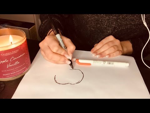ASMR || Fall/Halloween Marker Sketching ||