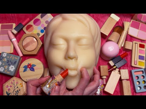 ASMR Wooden Makeup on Squishy Mannequin (Whispered)