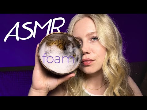 ASMR 🎧 foam | mouth sounds | visual | #asmrminuha #asmr 