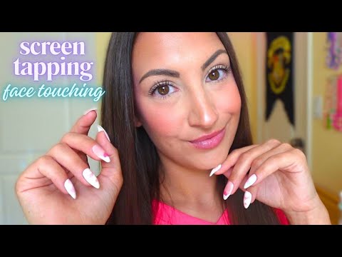 ASMR Face Touching & Screen Tapping (camera & iphone)