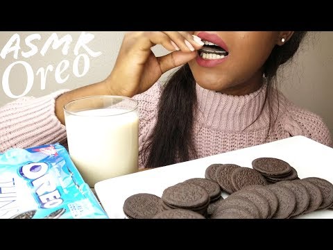 ASMR Eating🥛 OREO🥛 Thin & Crispy Sandwich Cookies [ No Talking ]