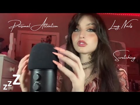 Beebee ASMR Foam Mic Cover Scratching Compilation | Mouth Sounds, Personal Attention, XL Long Nails