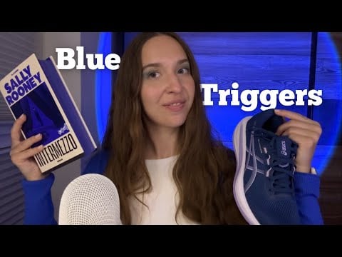 ASMR Blue Triggers 💙 | No Talking (Fabric Sounds, Tapping, Scratching, Tracing, Book Triggers)