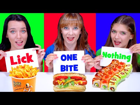 ASMR One Bite, Lick Or Nothing Food Challenge By LiLiBu