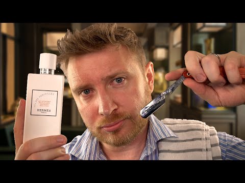 ASMR - The Executive Barber Roleplay (Hot Towel Shave)
