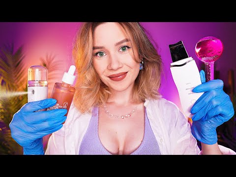 ❗️ АСМР ВРАЧ КОСМЕТОЛОГ 👩‍⚕️ Чистка Лица, Уход за Кожей, Массаж asmr doctor face exam skincare