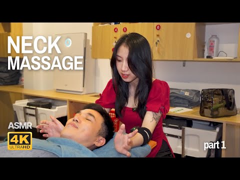 ASMR 😊 Experience massage at a Vietnam barbershop / Neck and shoulder massage for sleep ~ PART 1