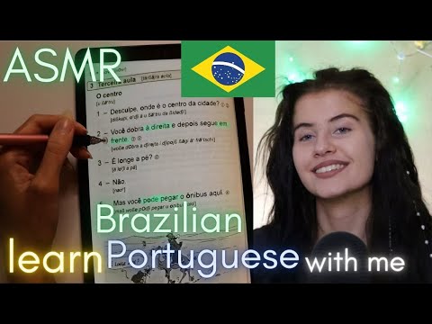 ASMR learn BRAZILIAN PORTUGUESE 🇧🇷 with me / Portuguese for BEGINNERS (whispered)