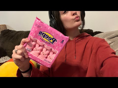 ASMR Peeps Mukbang | Chewing sounds and light whispers