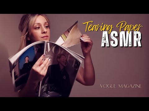 Paper Tearing ASMR • Ripping Up a Vogue Magazine • (No Talking)