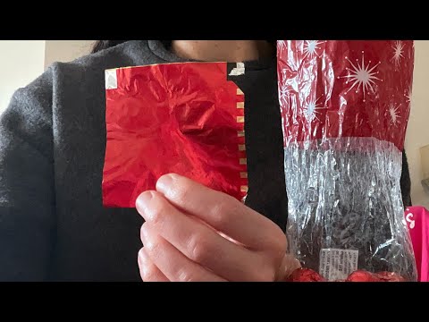 Crinkly chocolate sounds, no talking asmr