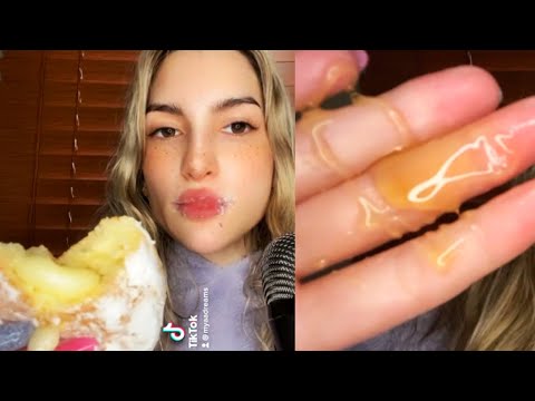 ASMR | HONEY CREAM DONUT DRIZZLE | CHEWING SOUNDS | LICKING | LIPS SMACKING | LOFI🖤🍯🍩👅💦💦