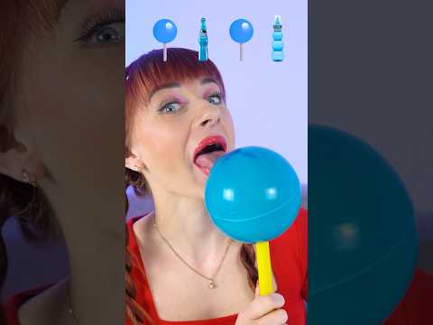 ASMR Blue Giant Gummy Lollipop, Sour Candy Drink #mukbang