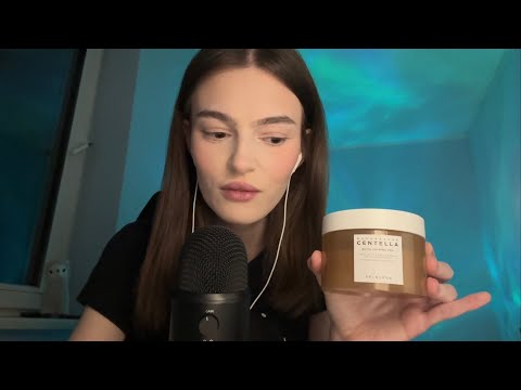 ASMR my skincare (close up clicky whisper)