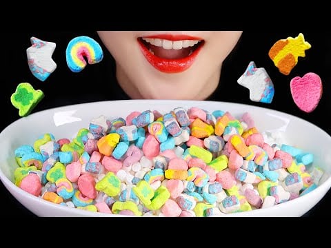 [FAIL?] FROZEN MARSHMALLOWS ASMR DRIED MARSHMALLOW ASMR LUCKY CHARMS MARSHMALLOW MUKBANG NO TALKING