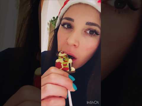 ASMR ☃️ Eating chocolate snowman ☃️