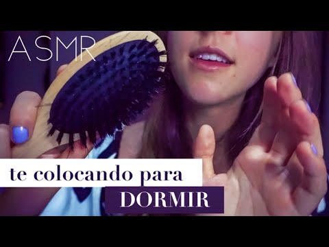 ASMR te ajudando a dormir com skincare, carinho no rosto, escovando seu cabelo e + | SOM DE LAREIRA