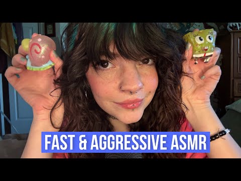ASMR FAST & AGGRESSIVE CHAOTIC TRIGGERS✨ HAND SOUNDS, VISUALS, ANTICIPATORY TINGLES
