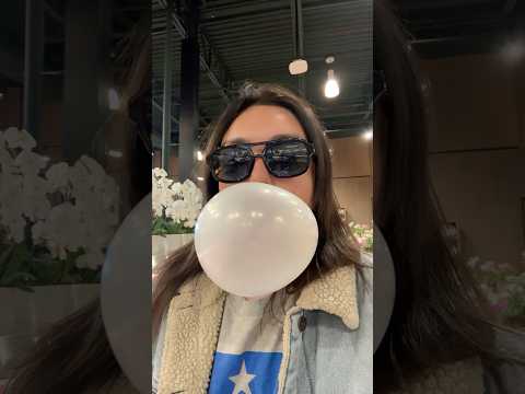 BUBBLE GUM ASMR | blowing big bubble gum sounds at the fresh market