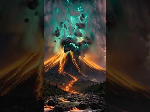 vulcão em erupção